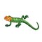 Red-Headed Agama, Green Shimmery Lizard, Facing Left, Embroidered, Iron on Patch